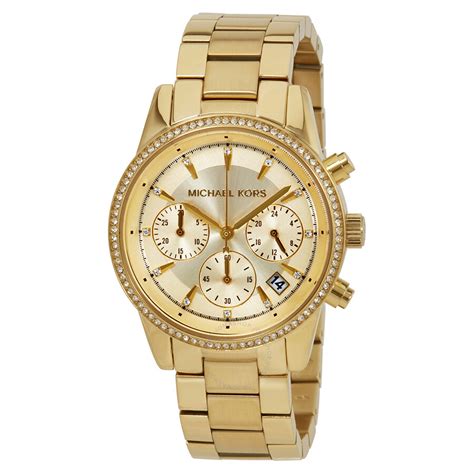 michael kors all gold diamond watch|Michael Kors chronograph.